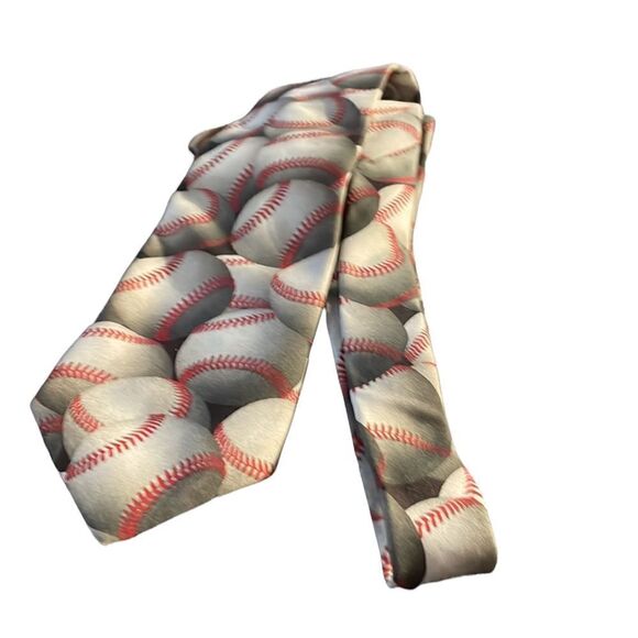 Vintage Baseball Tie 1990s Ralph Martin Men’s Accessories - Picture 1 of 9